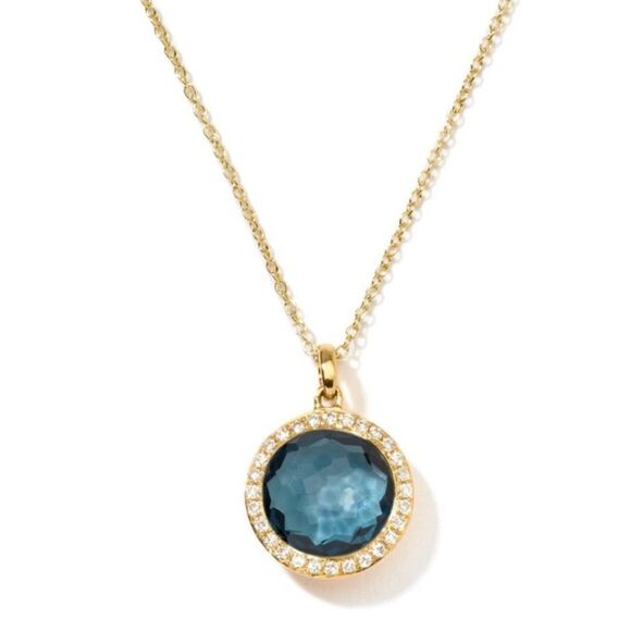 Ippolita Jewelry - Ippolita Lolipop Small London Blue Topaz Diamond Pendant